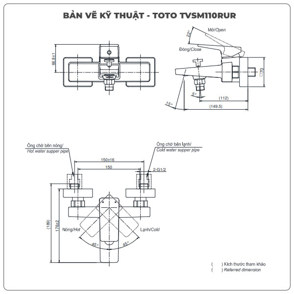 Thông số kỹ thuật sen tắm nóng lạnh TOTO TVSM110RUR/DGH104ZR