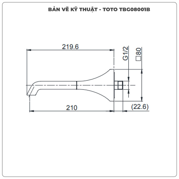 Thông số kỹ thuật vòi xả bồn tắm TOTO TBG08001B