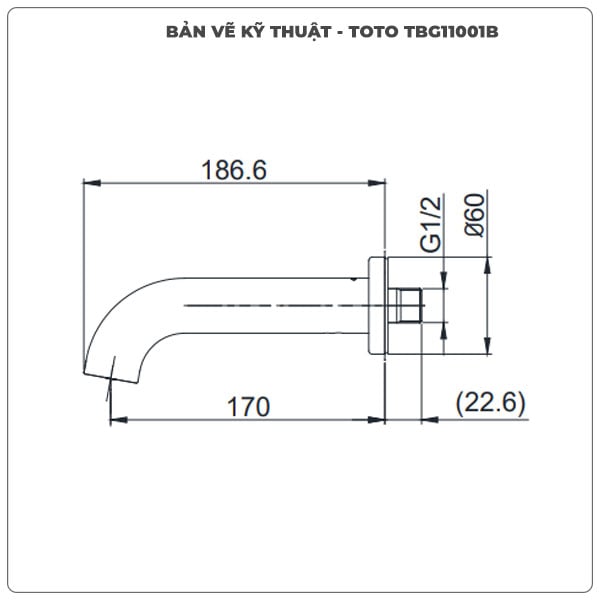 Thông số kỹ thuật vòi xả bồn tắm TOTO TBG11001B