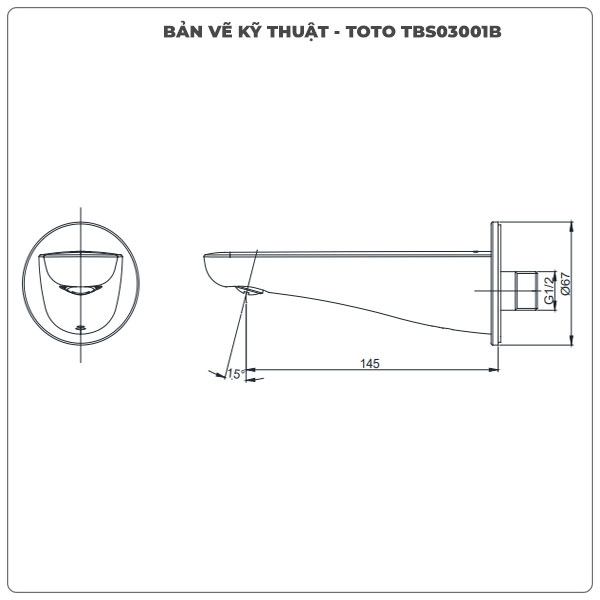 Thông số kỹ thuật vòi xả bồn tắm TOTO TBS03001B