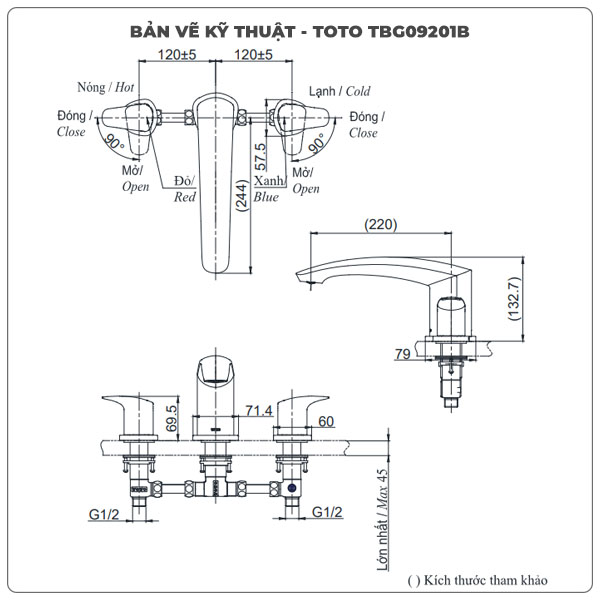 Thông số kỹ thuật vòi xả bồn tắm TOTO TBG09201B