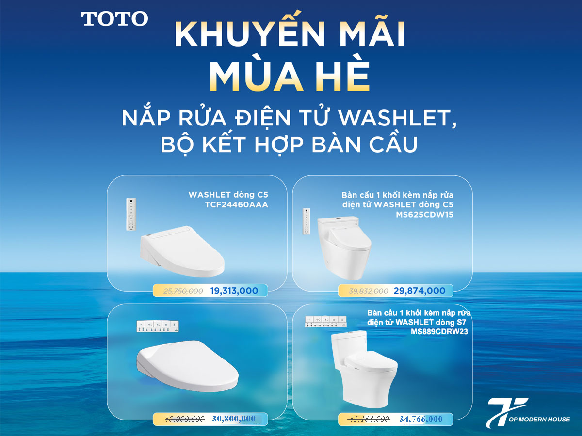 Nắp rửa điện tử WASHLET giảm sốc 25%