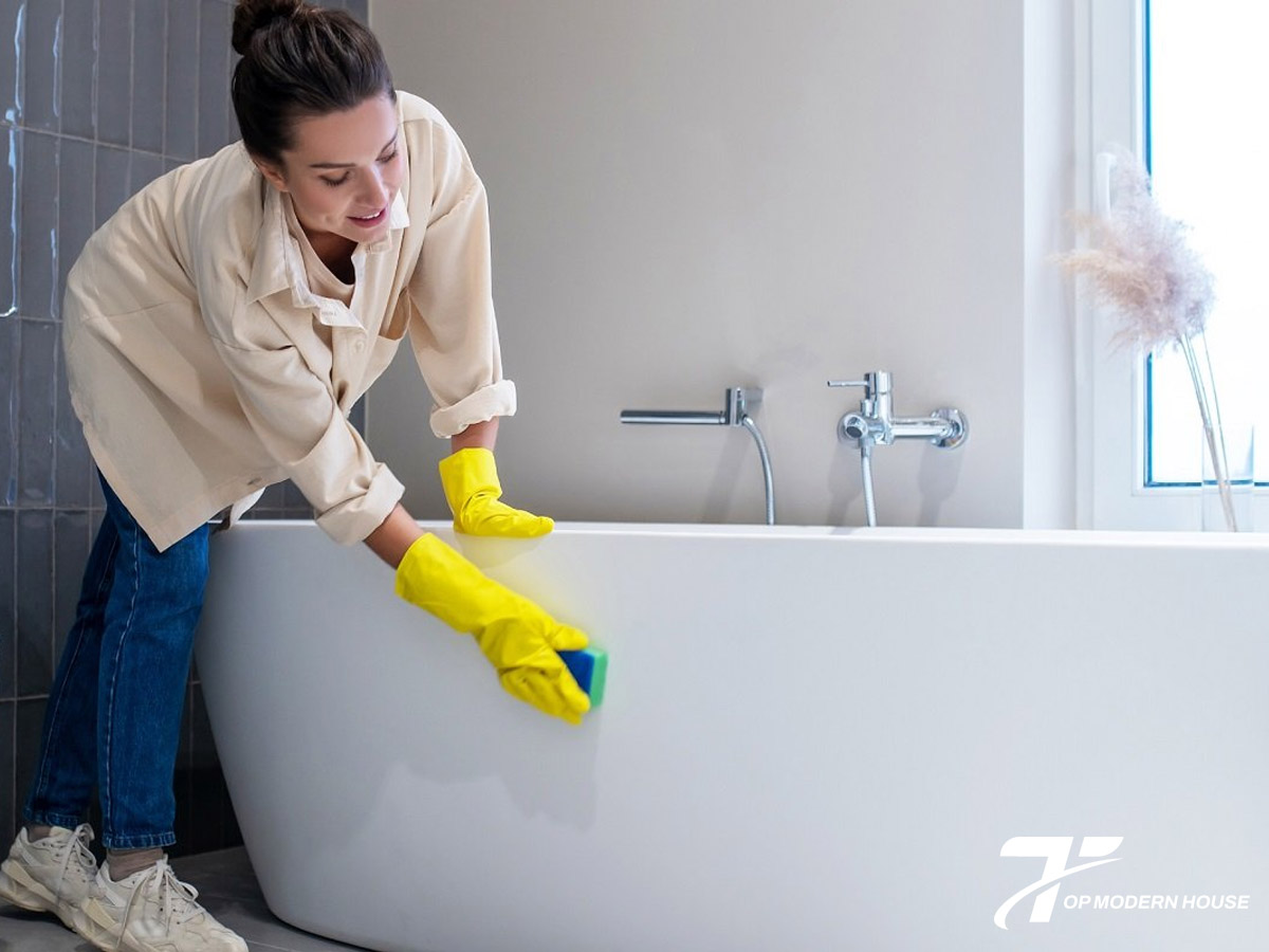 Vệ sinh bề mặt bồn tắm