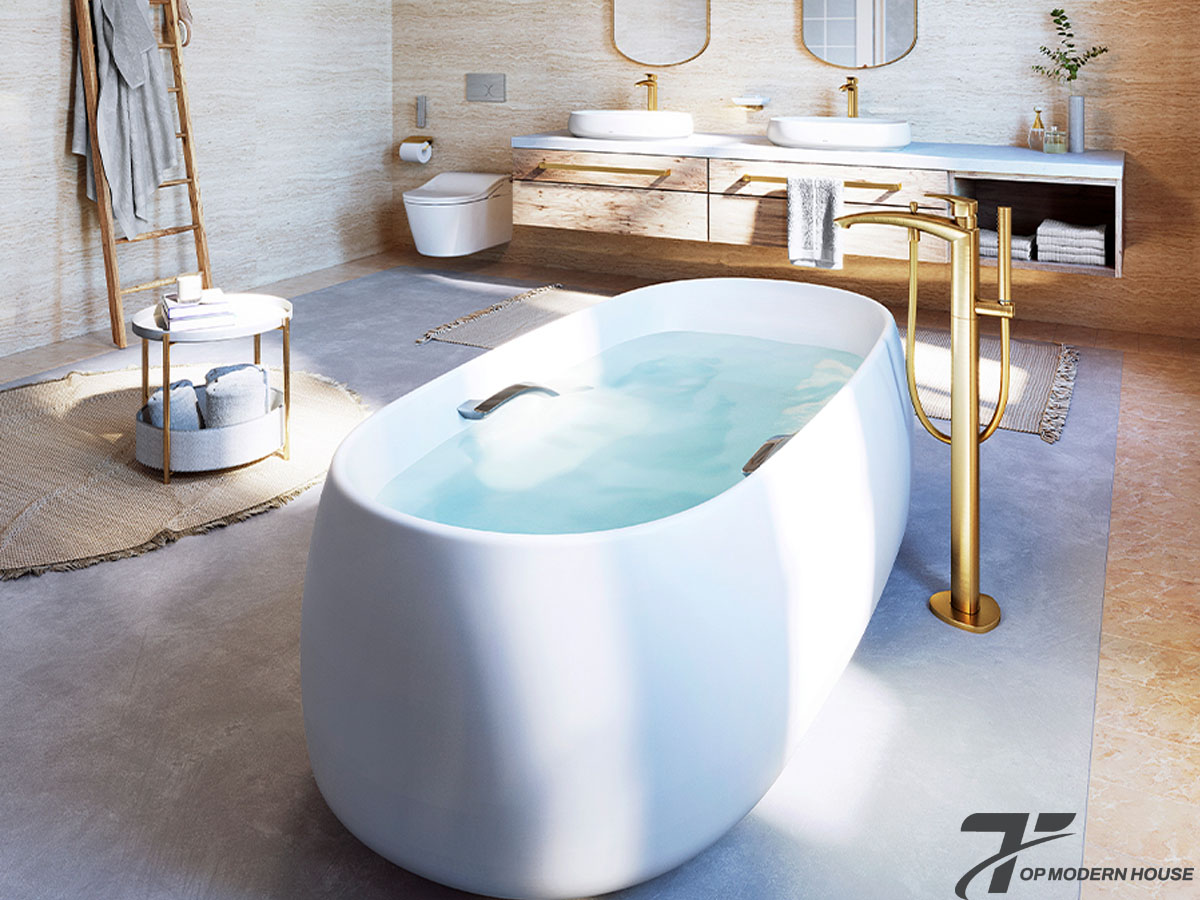 Vòi bồn tắm đặt sàn TOTO sở hữu thiết kế sang trọng, chất liệu cao cấp và lắp đặt linh hoạt, tôn lên đẳng cấp phòng tắm hiện đại.