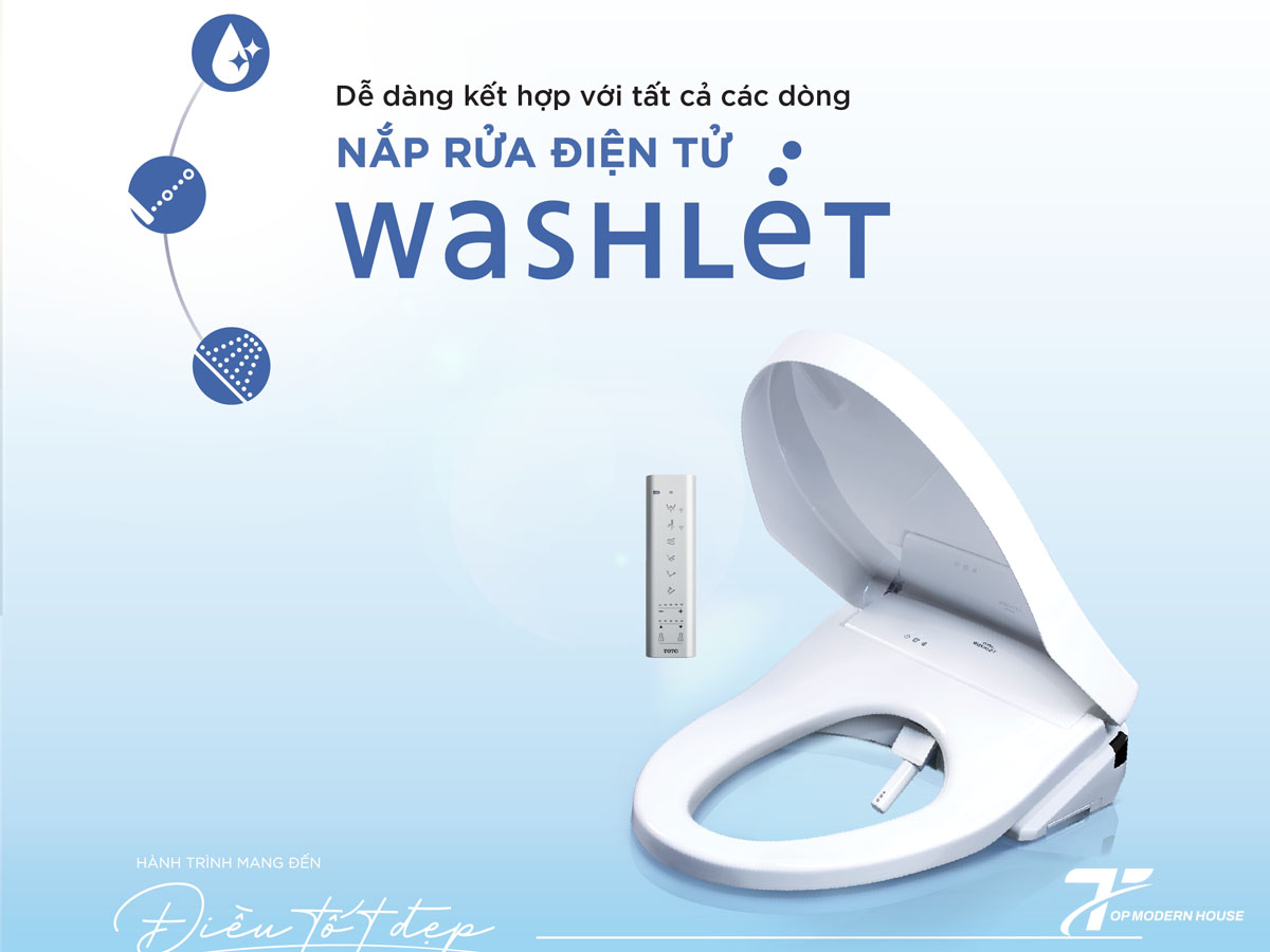 Vòi xịt tích hợp trong nắp bồn cầu thông minh TOTO (WASHLET)