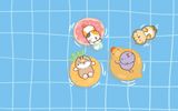 [Wallpaper] Nhabi - Kitties at the Pool 🏊