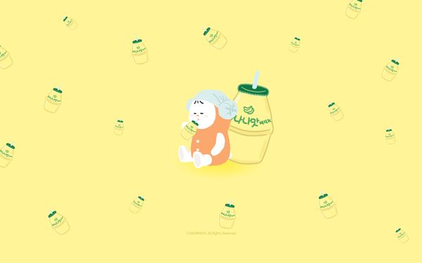 [Wallpaper] Snowmon - Moni with Banana milk🍌🥛