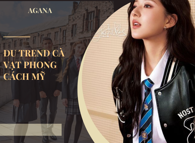 Đu Trend cà vạt phong cách học sinh Mỹ