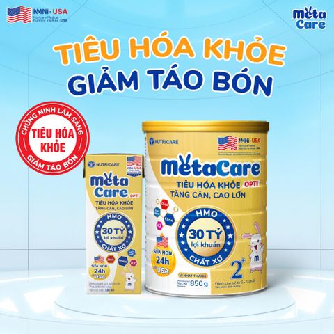 Sữa mát Metacare Opti được chứng minh lâm sàng giúp tiêu hóa khỏe, giảm táo bón