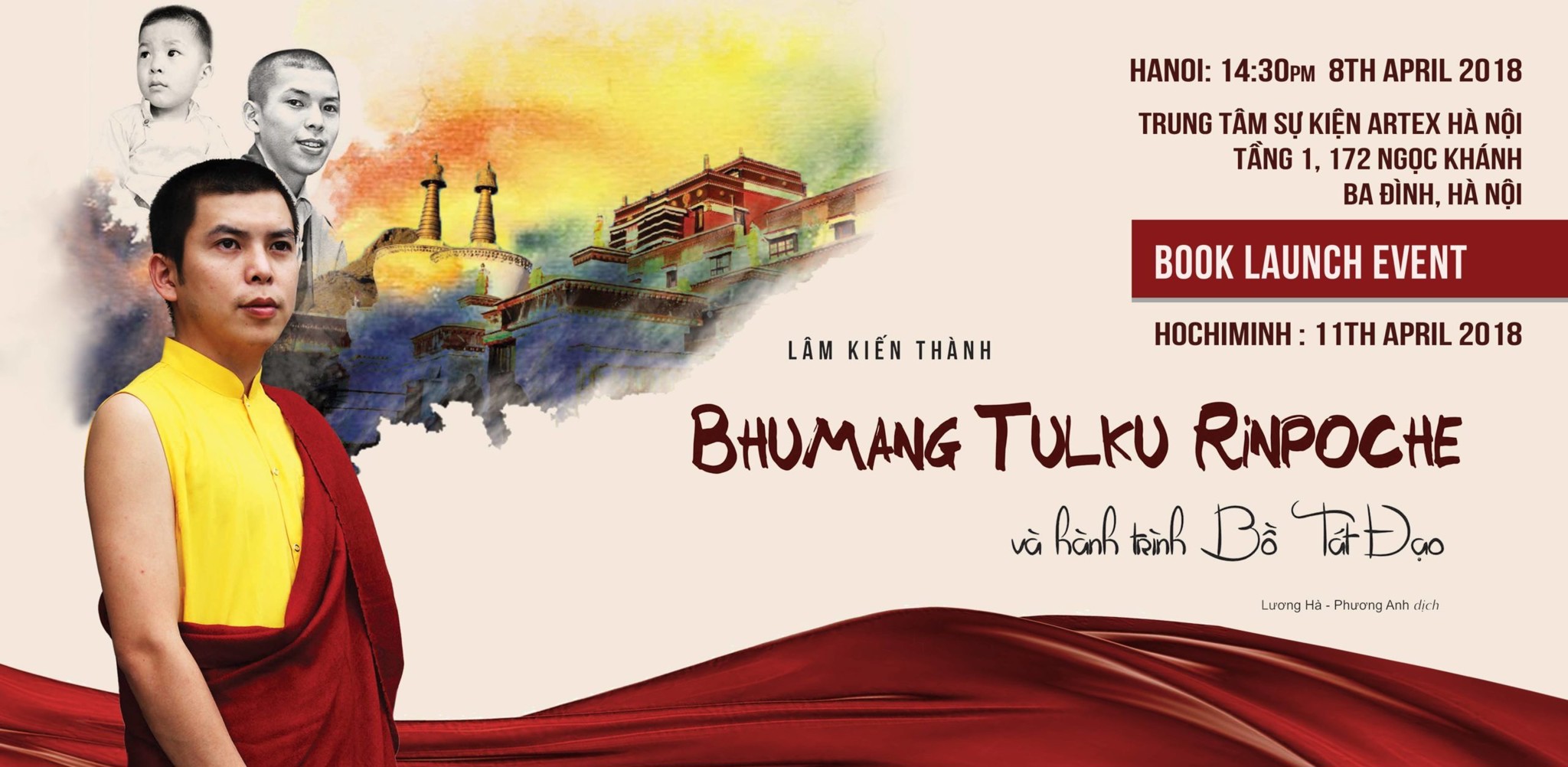 14h30, ngày 8/4/2018: Ra mắt sách “Bhumang Tulku Rinpoche và hành trình Bồ Tát Đạo”