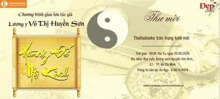 TP.HCM, 18h30, ngày 25/05/2016 giao lưu Lương y Võ Thị Huyền Sơn về “Hoàng đế nội kinh”