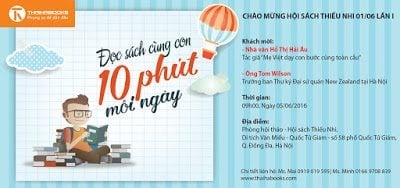 9h00, 05/06 Tọa đàm “Đọc sách cùng con 10 phút mỗi ngày”