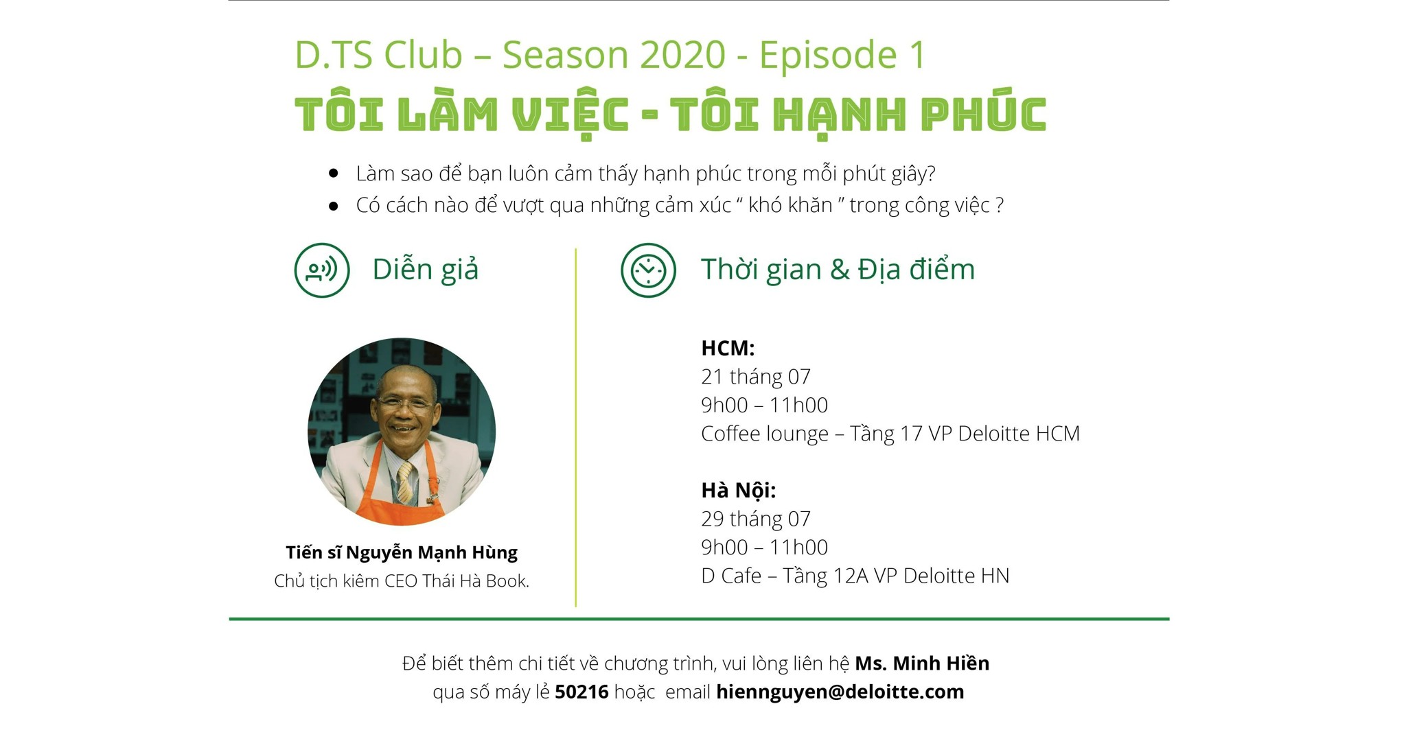 TS. Nguyễn Mạnh Hùng là diễn giả chính của chương trình giao lưu “Tôi làm việc – Tôi hạnh phúc”