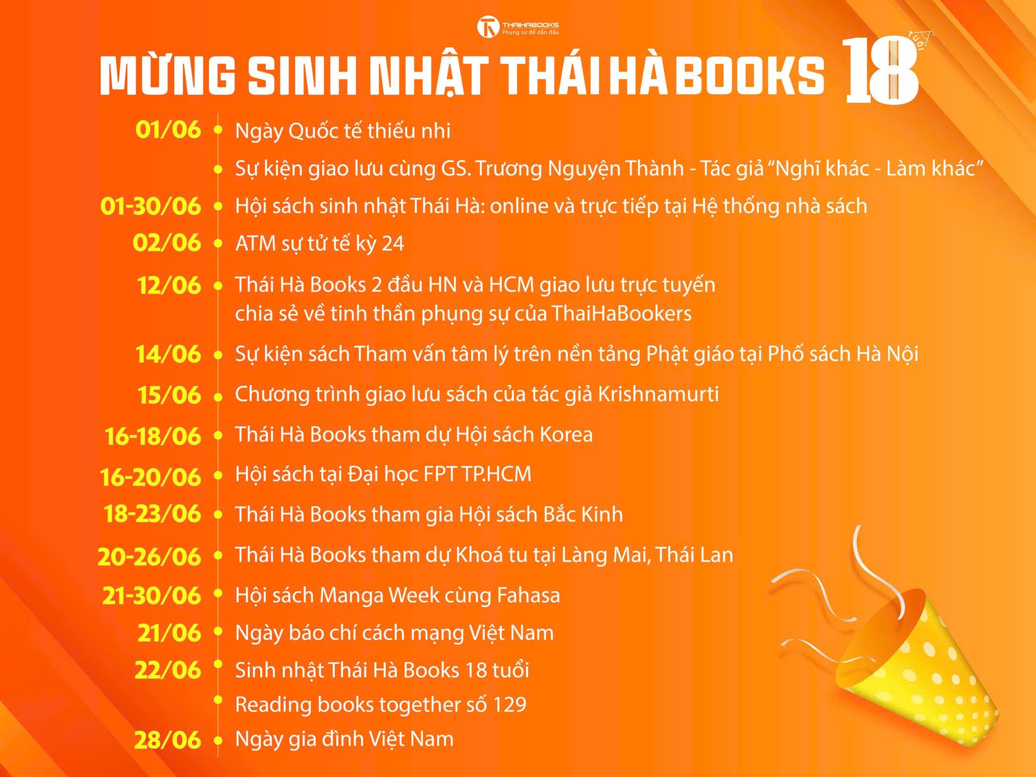 MỪNG THÁI HÀ BOOKS 18 TUỔI – HÀNH TRÌNH LAN TỎA TRI THỨC