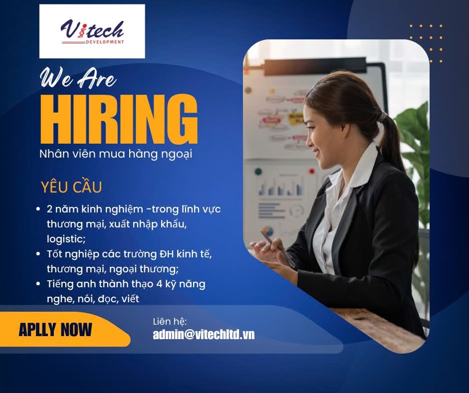 TUYỂN DỤNG NHÂN VIÊN MUA HÀNG NGOẠI (VP HÀ NỘI)