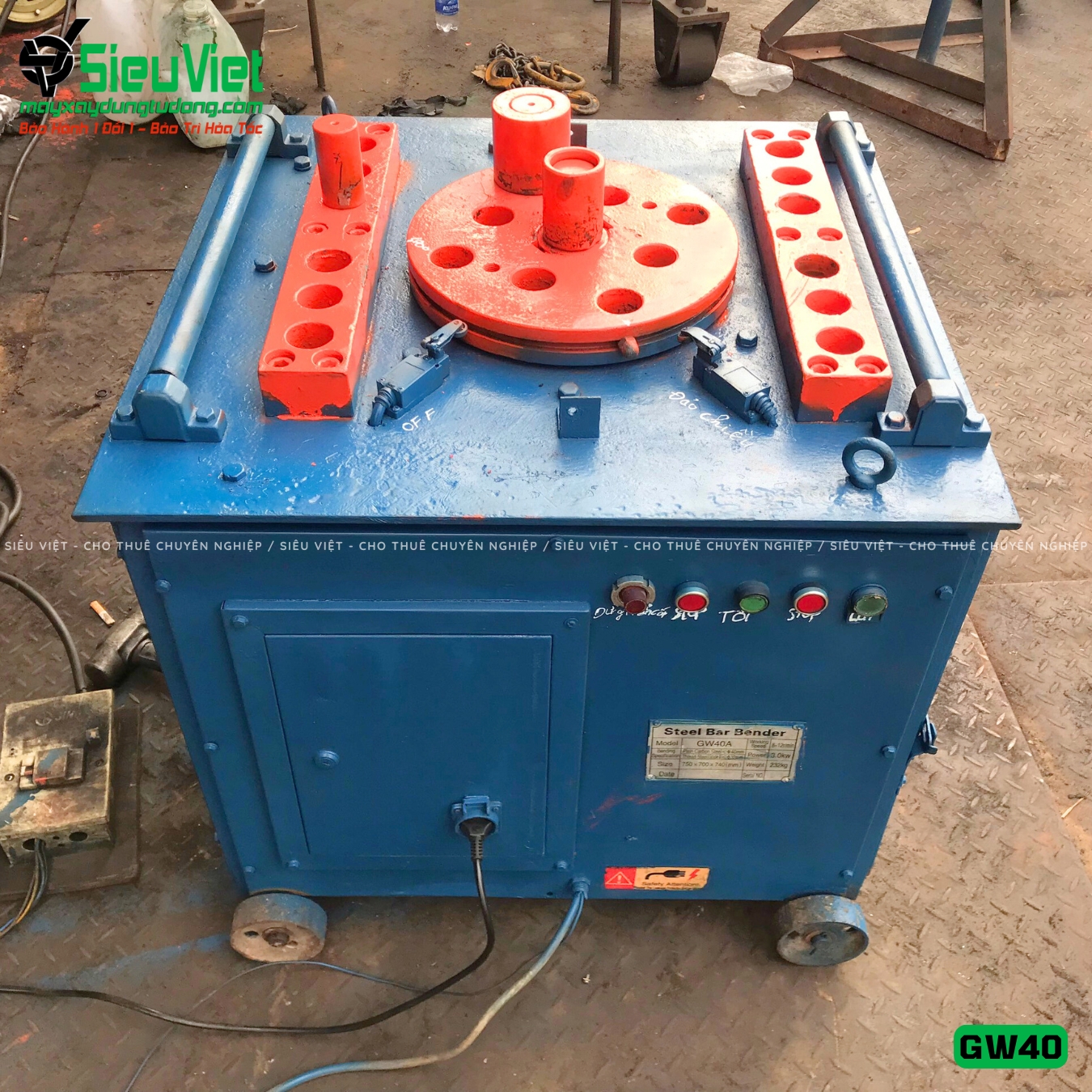 Cho thuê máy uốn sắt GW40 Trung Quốc 3 Pha theo tháng