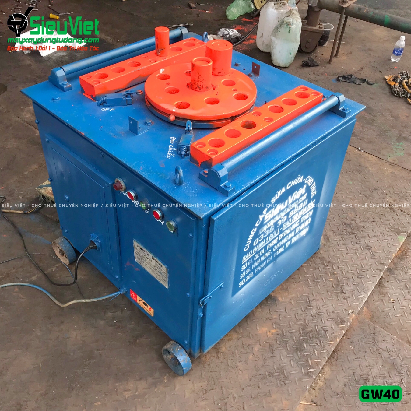 Cho thuê máy uốn sắt GW40 Trung Quốc 3 Pha theo tháng