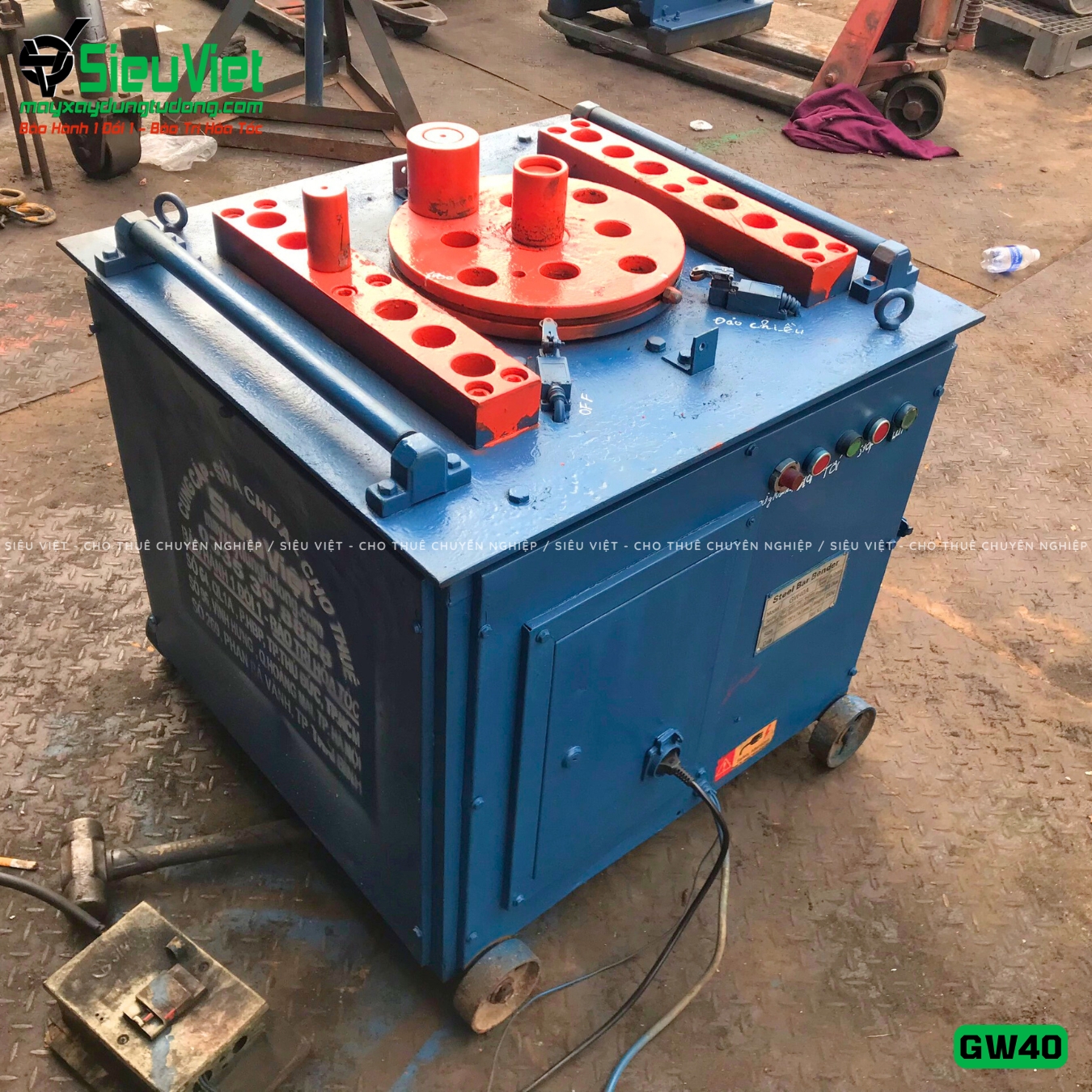 Cho thuê máy uốn sắt GW40 Trung Quốc 3 Pha theo tháng