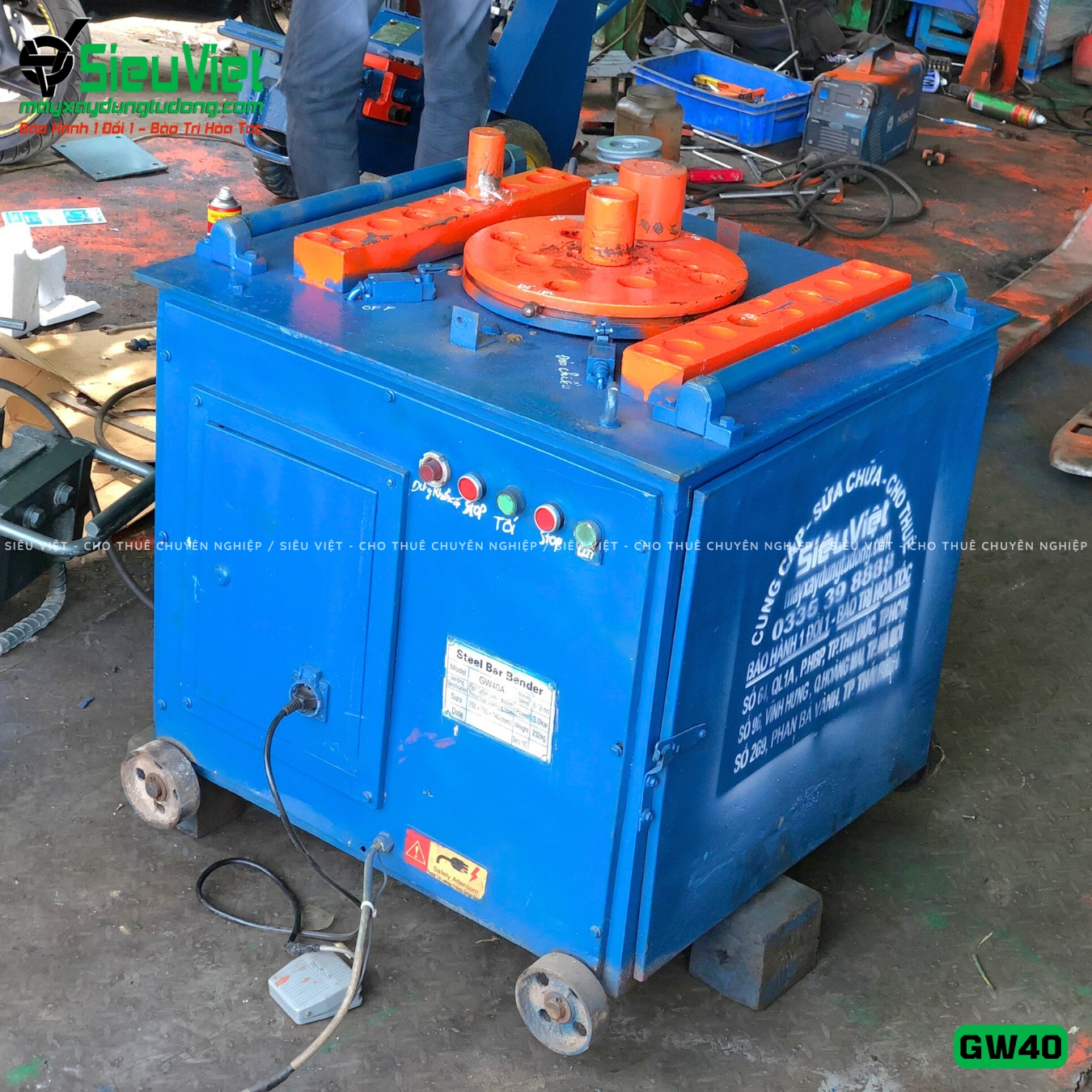 Cho thuê máy uốn sắt GW40 Trung Quốc 3 Pha theo tháng