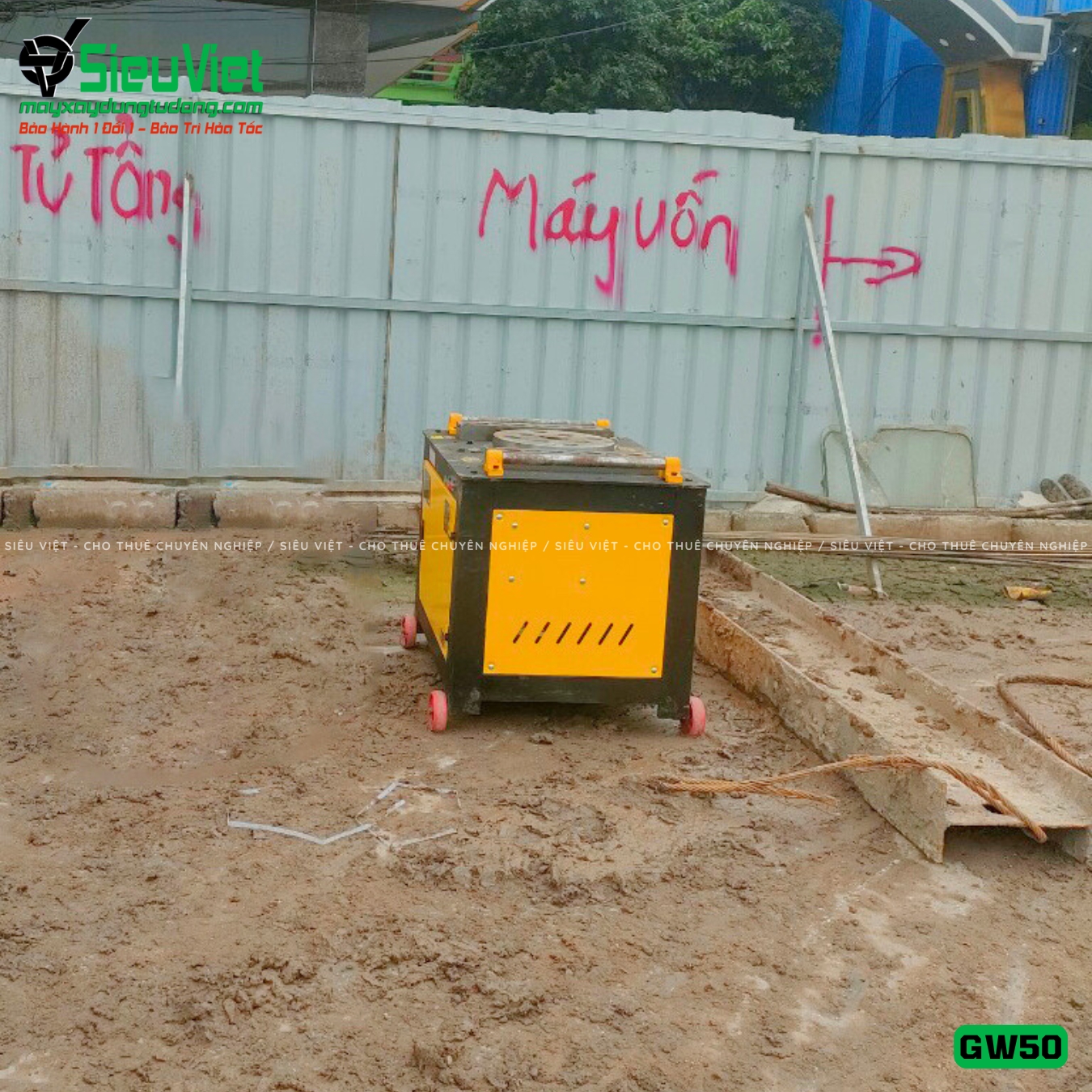Cho thuê máy uốn vòng tròn sắt xây dựng GWH32 Điện 3 Pha theo tháng