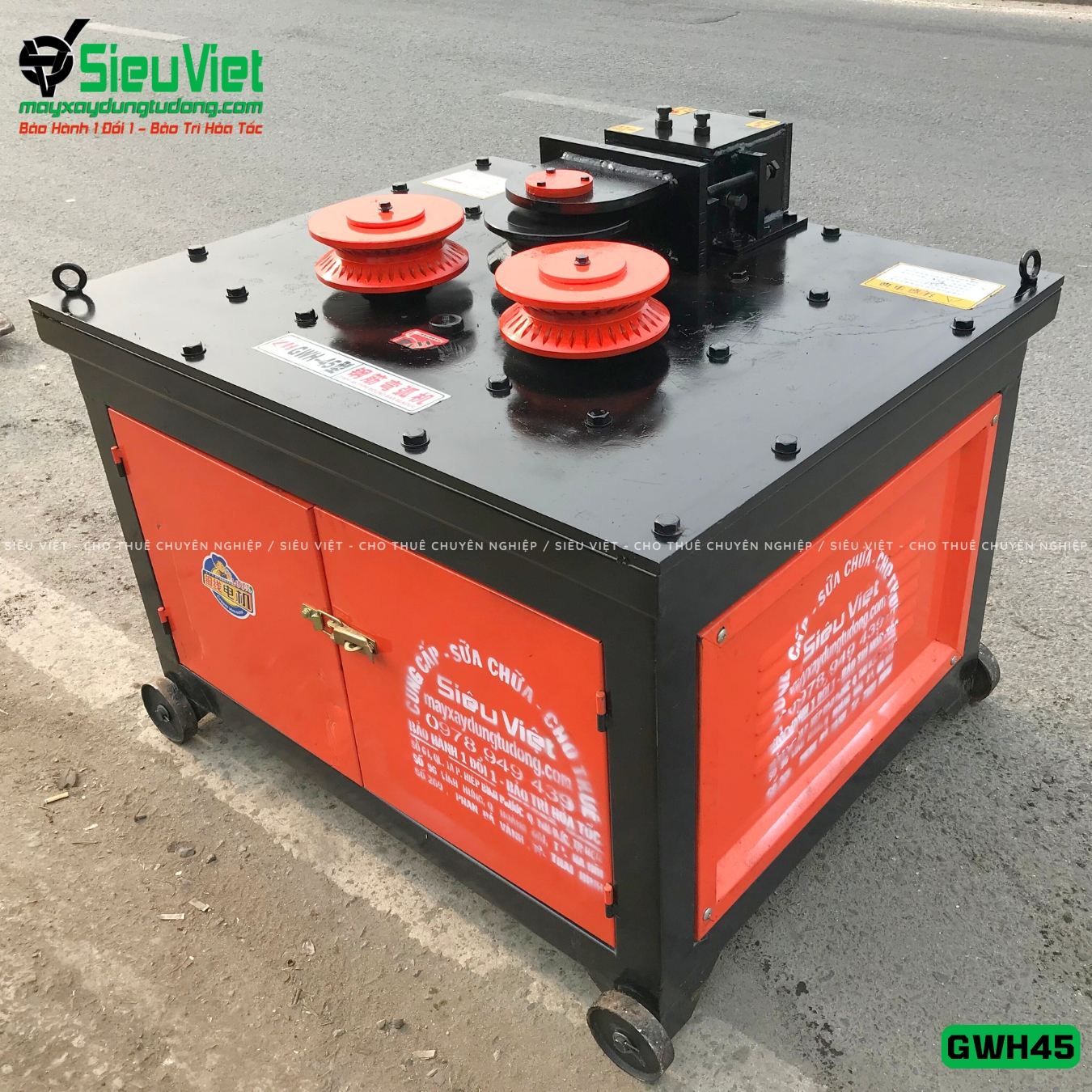 Cho thuê tháng máy uốn vòng tròn thép xây dựng GWH45