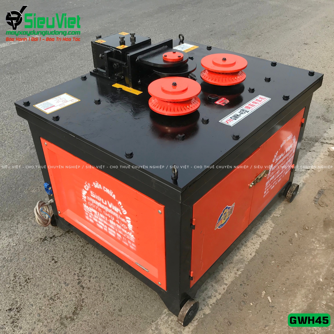 Cho thuê tháng máy uốn vòng tròn thép xây dựng GWH45