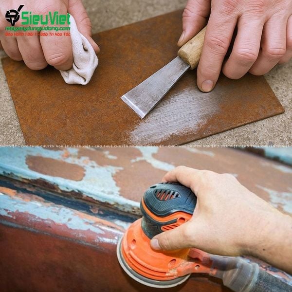 Phương pháp tẩy gỉ sắt bằng dụng cụ thủ công