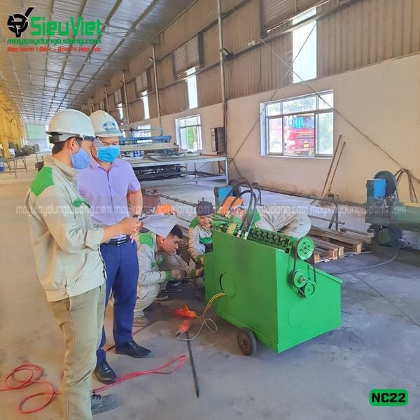 Máy duỗi cắt sắt tự động NC22 phi 3 > 8mm bàn giao tại Chí Linh, Hải Dương