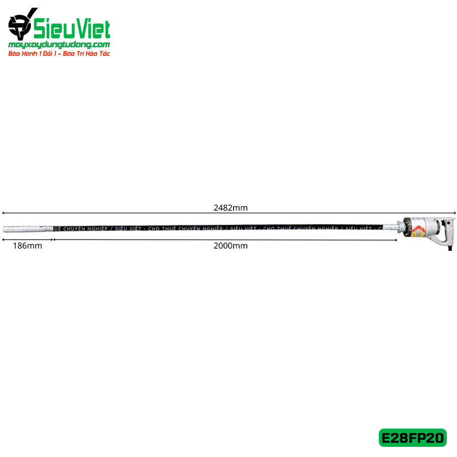 máy đầm dùi tay E28FP20 Exen Nhật Bản