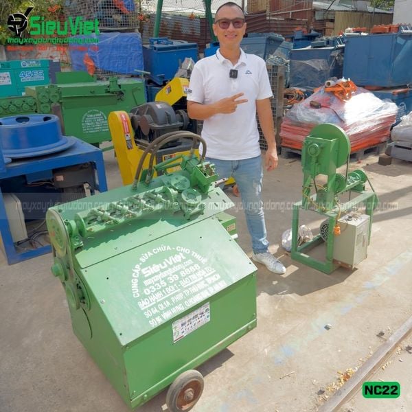 Máy duỗi cắt sắt tự động NC22 phi 6 > 8mm