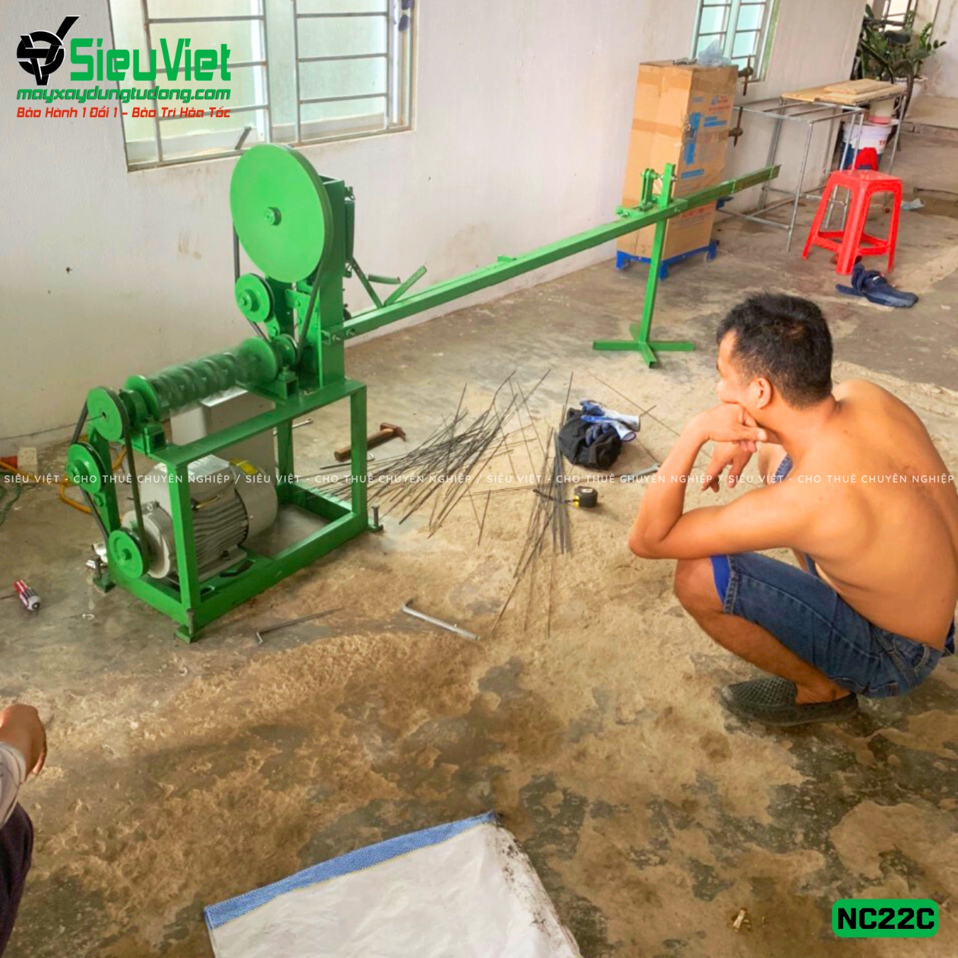 Máy duỗi cắt sắt phi 2.5 - 5mm NC22C (Điện 220v, Dân dụng)
