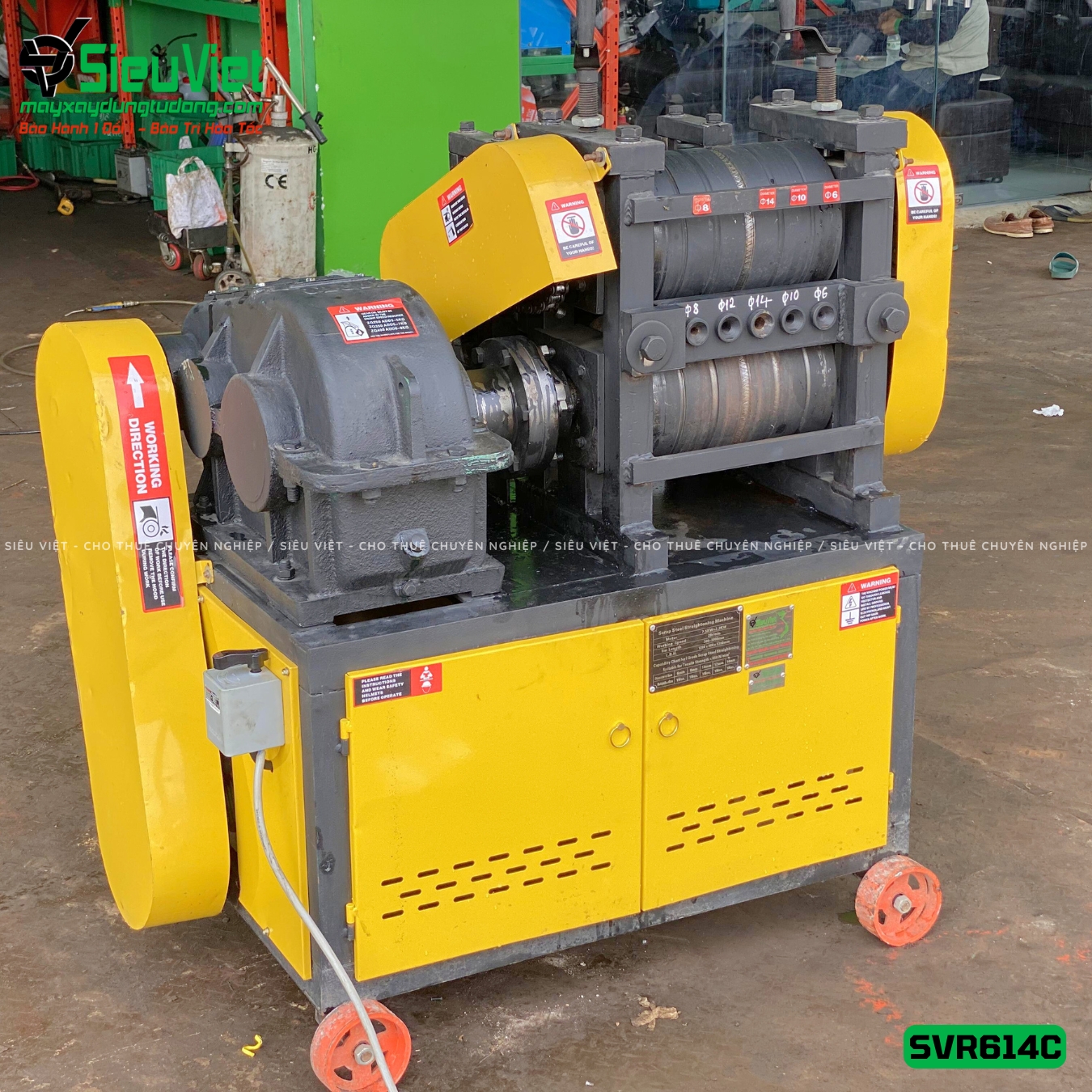 Máy duỗi sắt phế liệu phi 6 > 14mm SVR614C (Điện 380V, 3 Pha) - Có Đầu Cắt