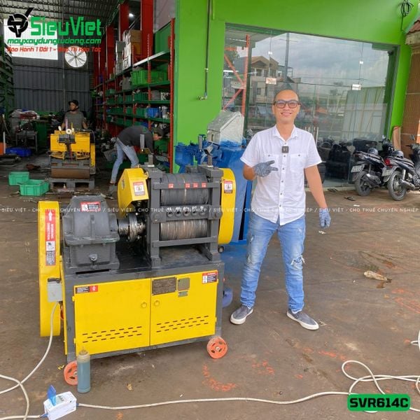 Máy duỗi sắt phế liệu phi 6 > 14mm SVR614C (Điện 380V, 3 Pha) - Có Đầu Cắt