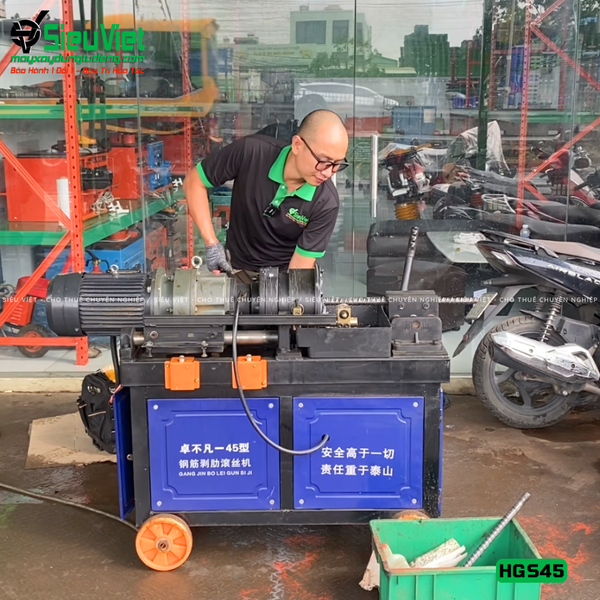 Máy tiện ren HGS45 Trung Quốc - Điện 380V, 3 Pha