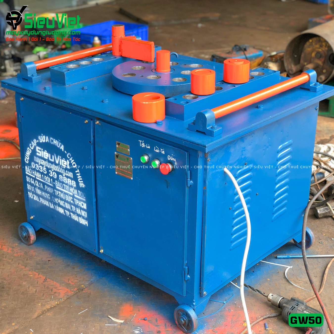 Máy uốn sắt GW50 Trung Quốc - Điện 380V, 3 Pha cũ