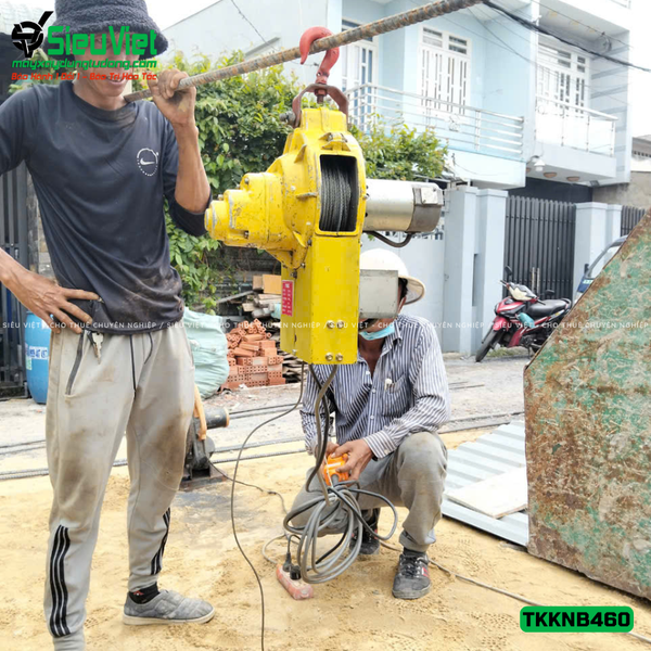 Tời treo mini tốc độ cao Nhật Bản TKKNB460 (2 MÓC TẢI 500KG, 7M/PHÚT)