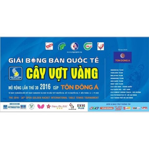 LỊCH THI ĐẤU (DỰ KIẾN) GIẢI CÂY VỢT VÀNG 2016