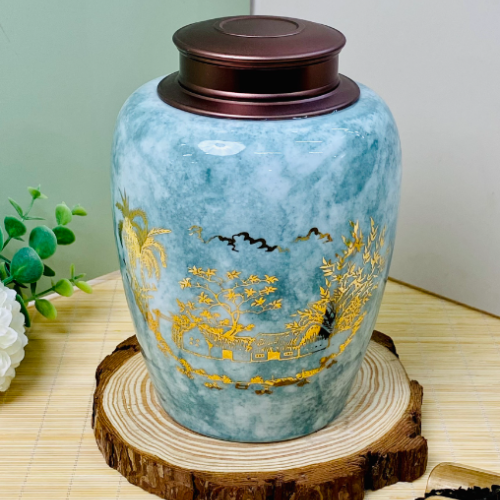 Bộ sản phẩm Hũ đựng trà gốm sứ Bát Tràng cao cấp