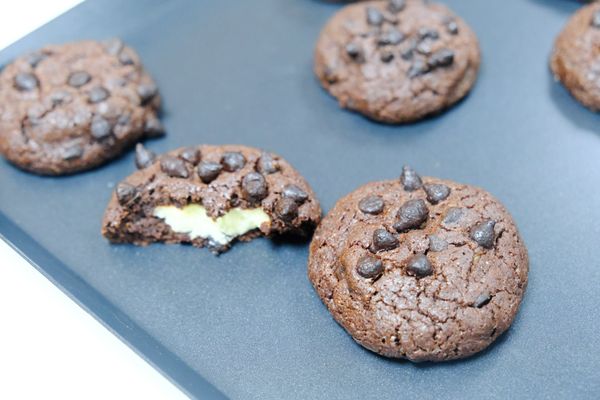 Double Chocolate Cheesecake Stuffed Cookies