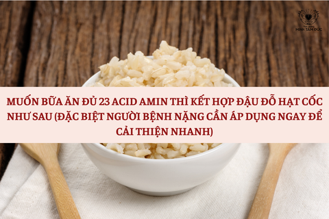 MUỐN BỮA ĂN ĐỦ 23 ACID AMIN THÌ KẾT HỢP ĐẬU ĐỖ HẠT CỐC NHƯ SAU (ĐẶC BIỆT NGƯỜI BỆNH NẶNG CẦN ÁP DỤNG NGAY ĐỂ CẢI THIỆN NHANH)