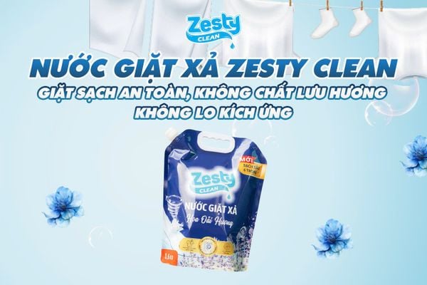 Nước Giặt Xả Zesty Clean - Giặt Sạch An Toàn, Không Chất Lưu Hương, Không Lo Kích Ứng