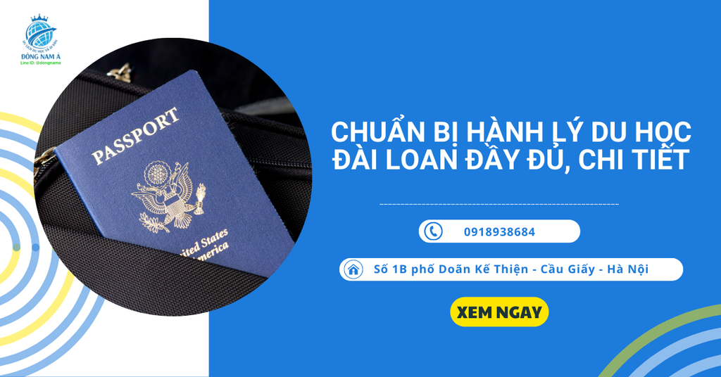 Chuẩn bị hành lý Du học Đài Loan đầy đủ, chi tiết