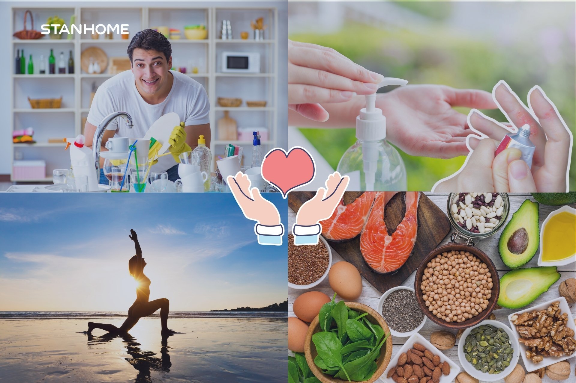 Ngăn ngừa viêm da cơ địa ở tay bằng cách đeo găng tay bảo vệ khi tiếp xúc với chất tẩy rửa, rửa tay không xà phòng, xây dựng lối sống lành mạnh