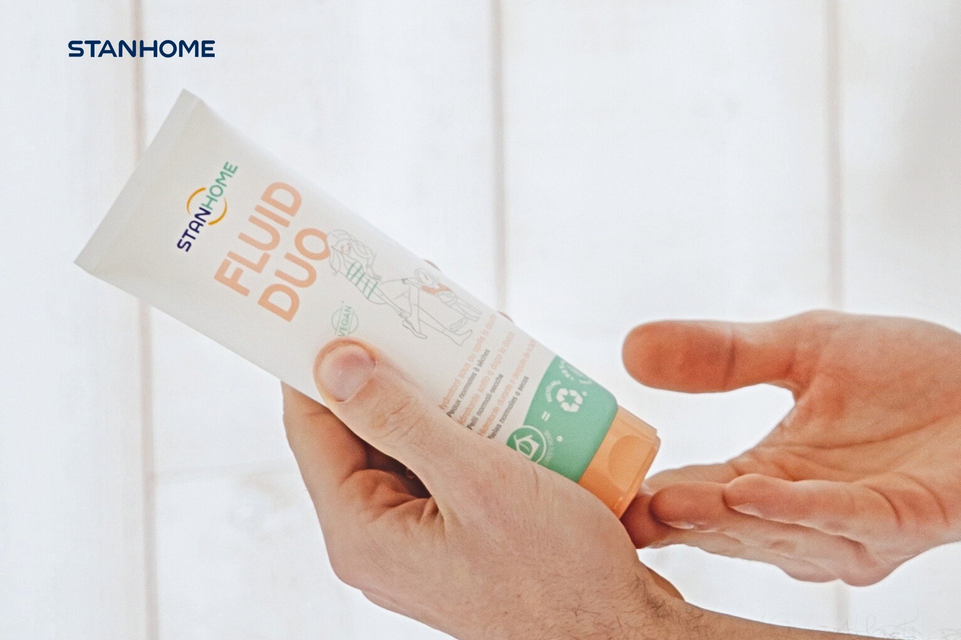 Kem dưỡng ẩm diện rộng Stanhome Fluid Duo kinh tế tiết kiệm, thích hợp để da khô nhạy cảm cấp ẩm cho da mặt và da cơ thể