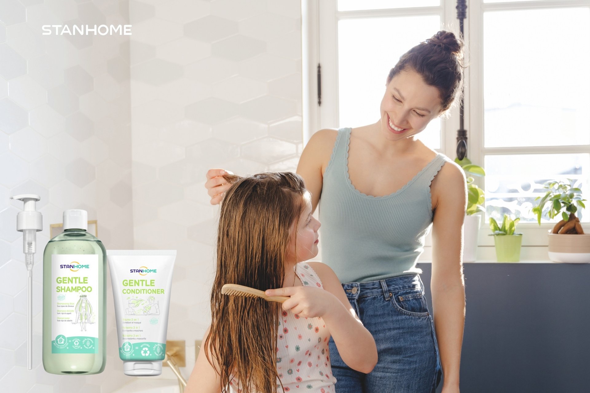 Lựa chọn cặp đôi gội xả không silicone Stanhome Gentle Shampoo và Gentle Conditioner để chăm sóc tóc và da đầu khoẻ đẹp tự nhiên