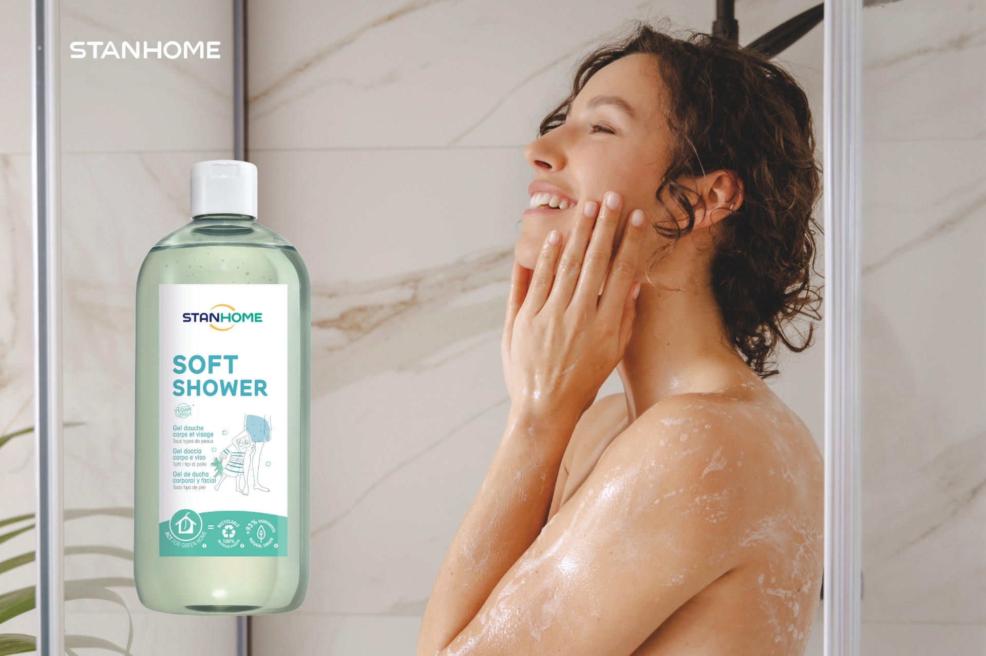 Sử dụng sữa tắm, rửa mặt không xà phòng không sulfate Stanhome Soft Shower để bảo vệ pH sinh lý da