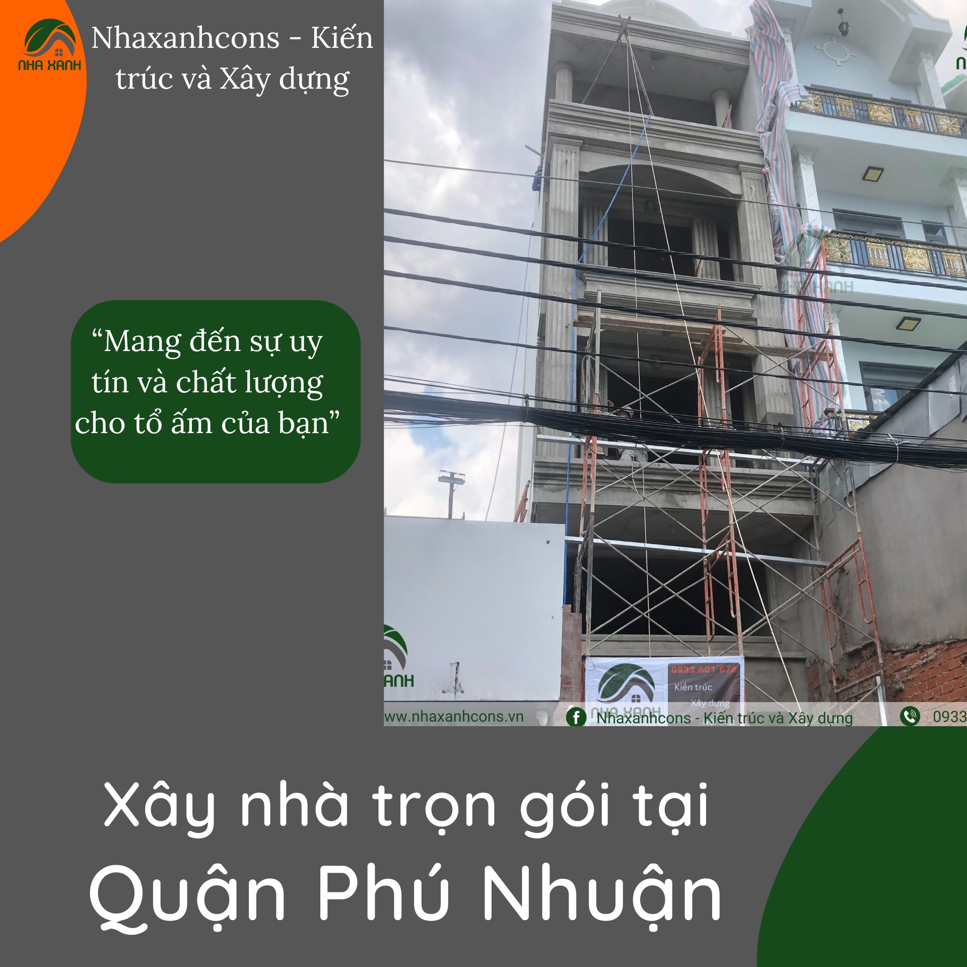 Xây dựng trọn gói tại quận Phú Nhuận – Giải pháp hoàn hảo cùng Nhaxanhcons