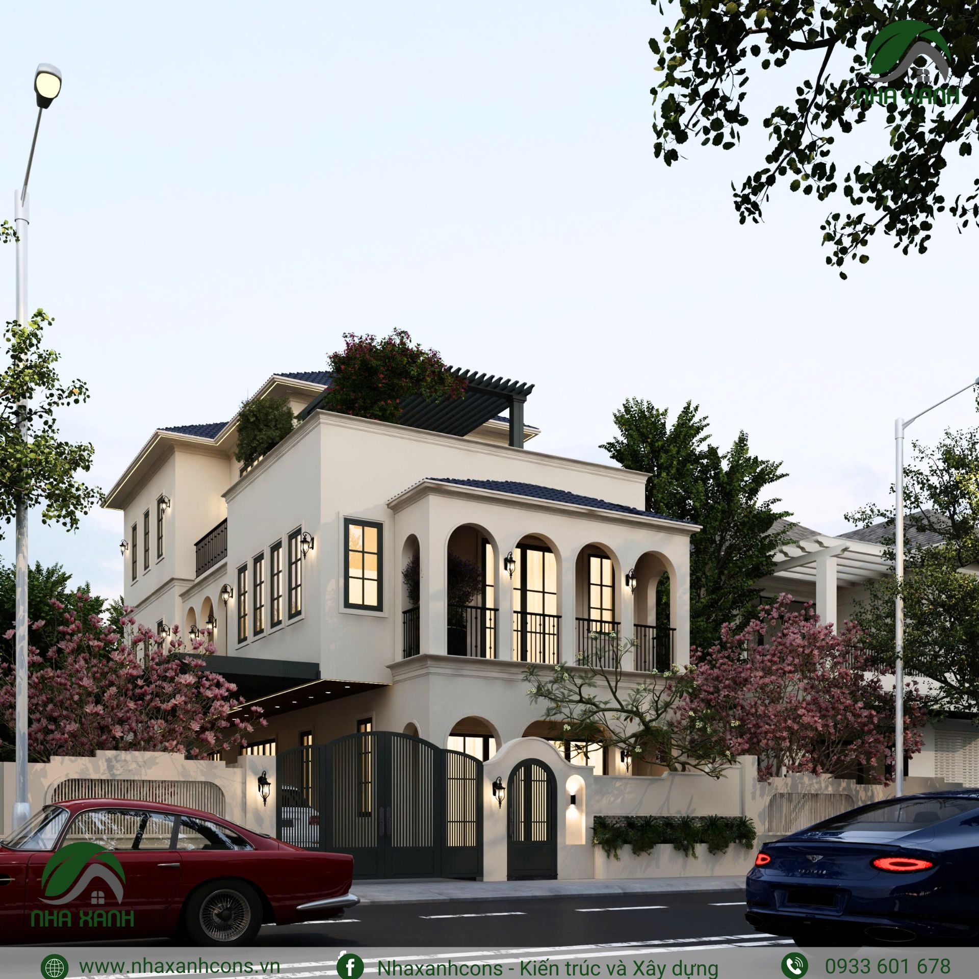 Biệt thự Địa trung hải 3 tầng tại Bình Dương- Tuyệt tác nghệ thuật kiến trúc