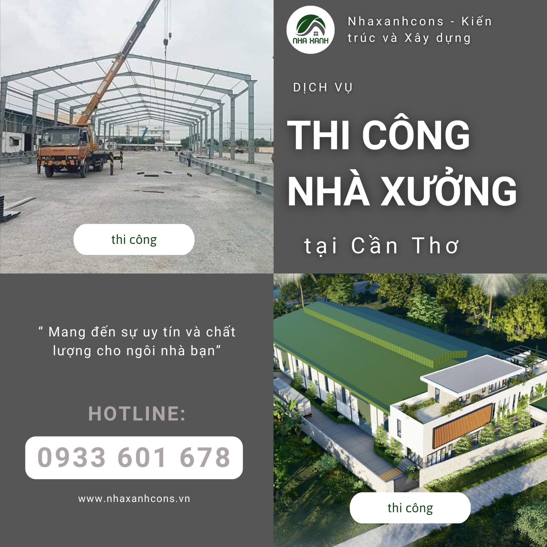 Chi phí xây dựng nhà xưởng tại Cần Thơ - Tối ưu cùng Nhaxanhcons