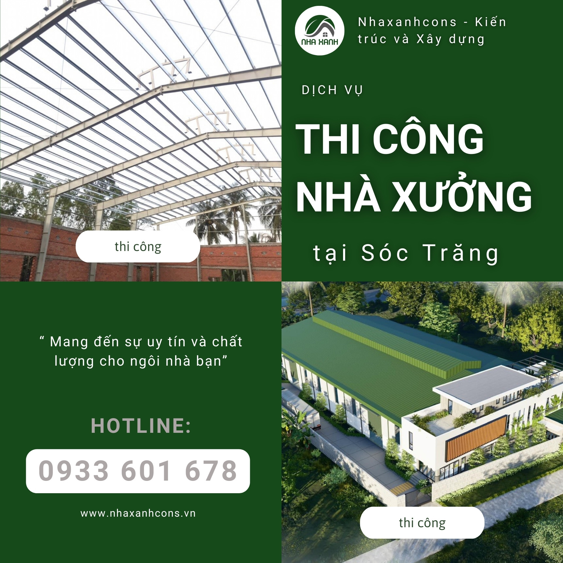 Chi phí xây dựng nhà xưởng tại Sóc Trăng – Cam kết minh bạch cùng Nhaxanhcons